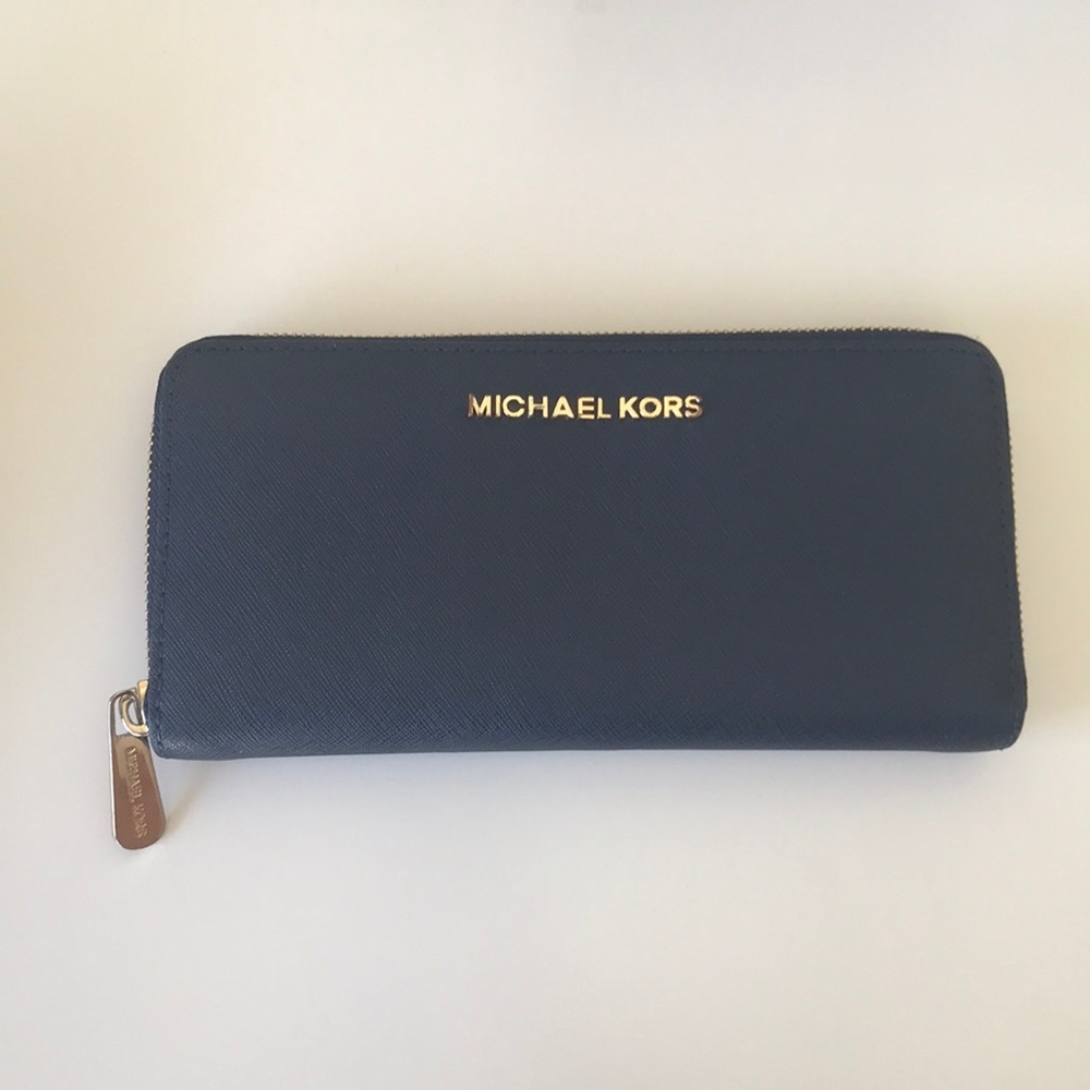 Michael Kors Navy Blue Long Wallet